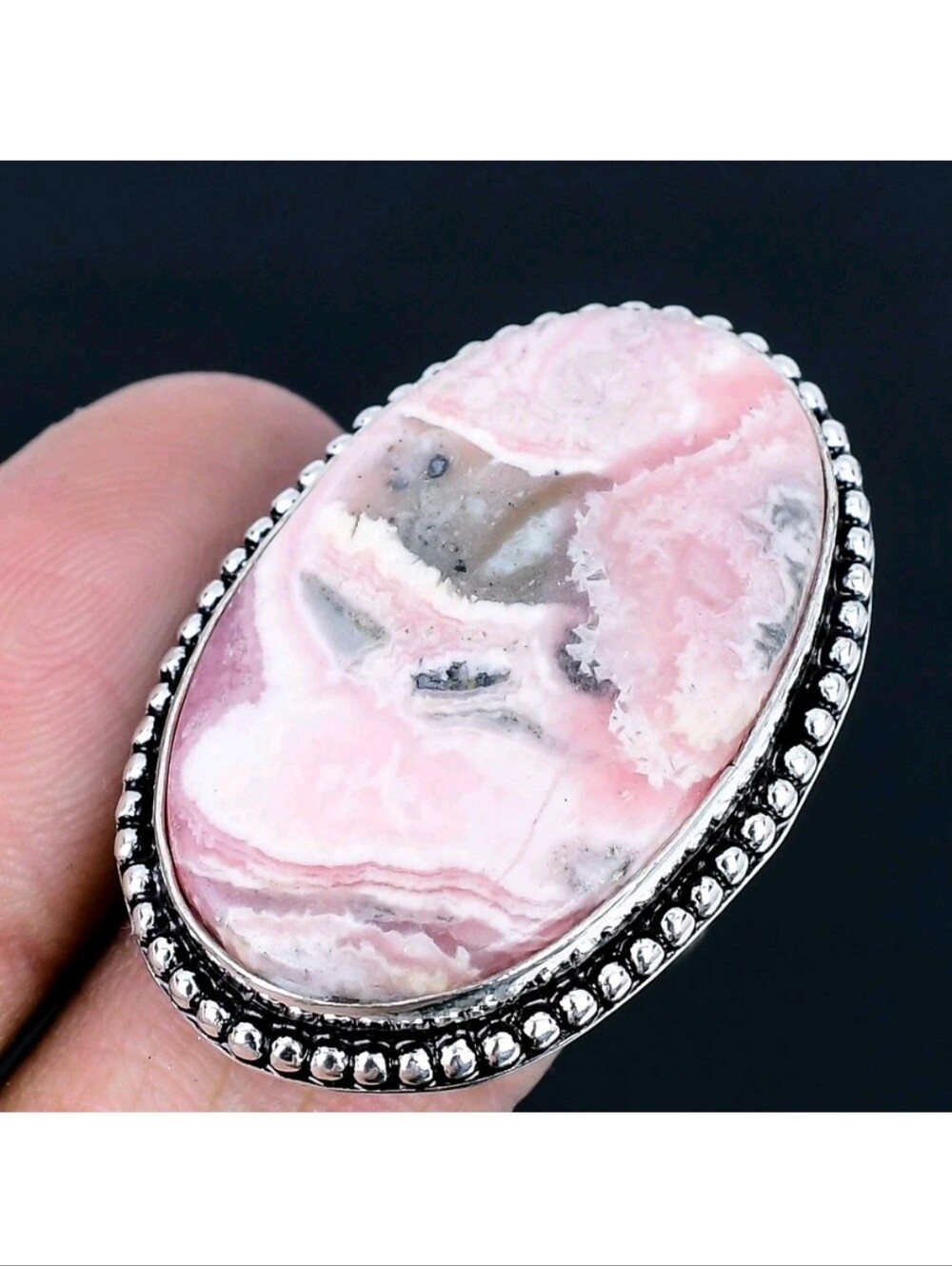 Rhodochrosite Gemstone Jewelry 925 Sterling Silver Handmade Ring